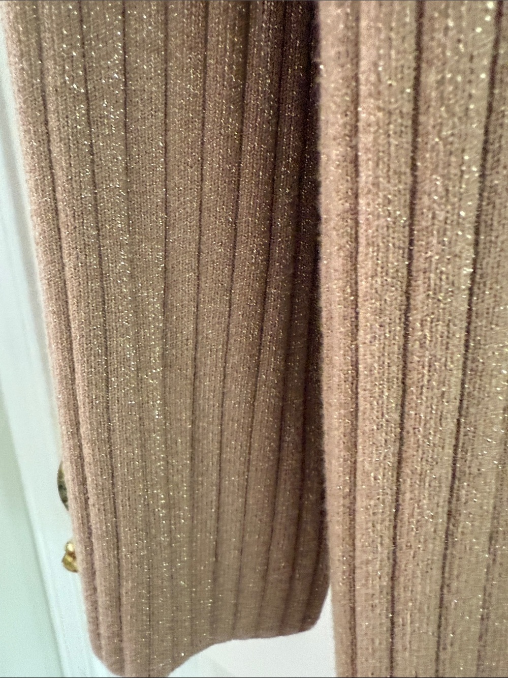 Talbots Beige Ribbed Button-Front Cardigan - Picture 4 of 5